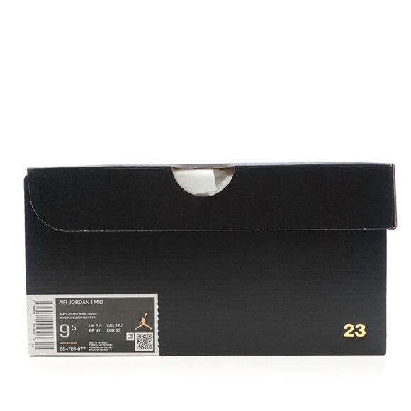 Nike Air Jordan 1 Mid "Hyper Royal" Mens Size 9.5 Black Blue Sneakers 554724-077 - Picture 11 of 11